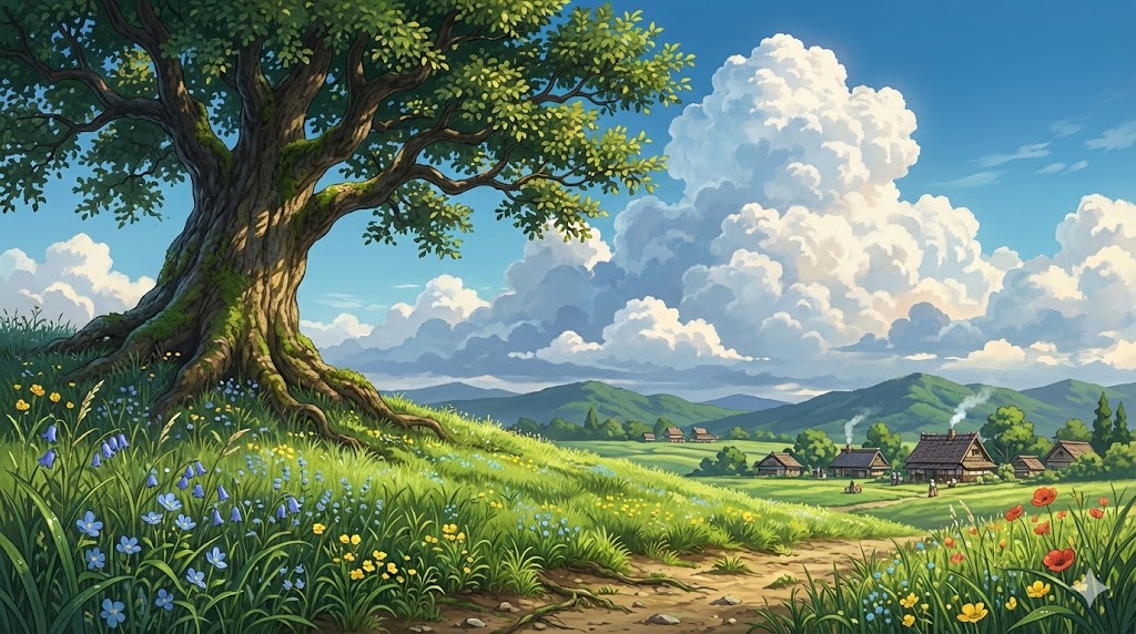 Anime Meadow Background